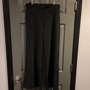 Beta Brand Pin Stripe Wide Leg Mid Waist Pants